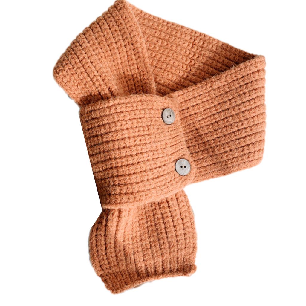 Elegant Knitted Scarf with Functional Buttons for Daily Wear Fashion Crossed Neck Warmer Wrap Scarf for Women Windproof