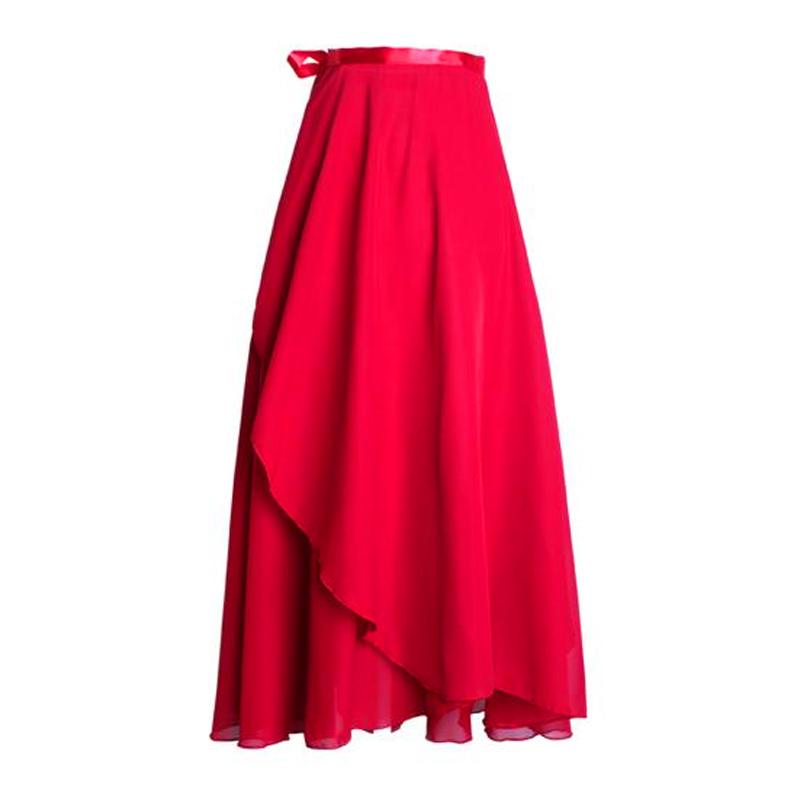 Женская танцевальная юбка с высокой талией на шнуровке, многослойная сетчатая шифоновая длинная юбка, однотонная струящаяся юбка-макси, балетная юбка для взрослых