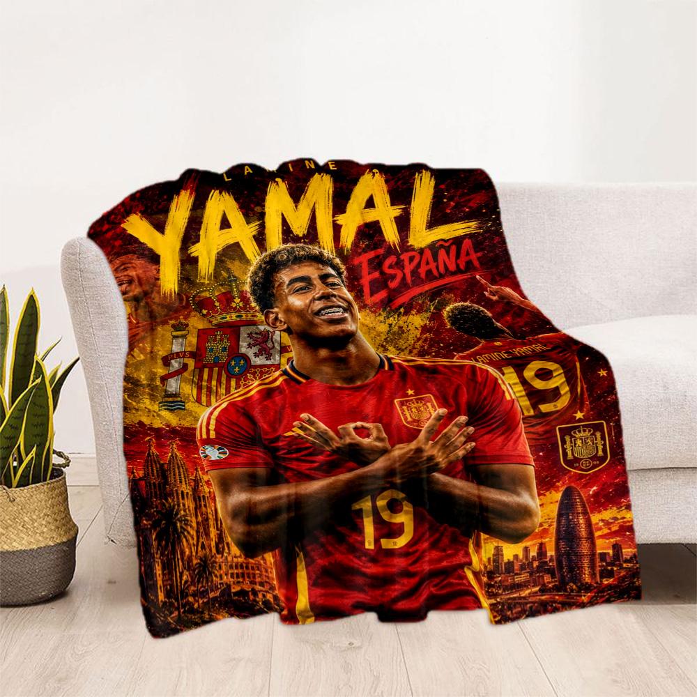 Lamine Yamal's Spain's Yamal Celebrates Victory Blanket Durable Comfort Suitable for Livingroom Chair Bed All-Season Use Digital Print Gifts For Famil