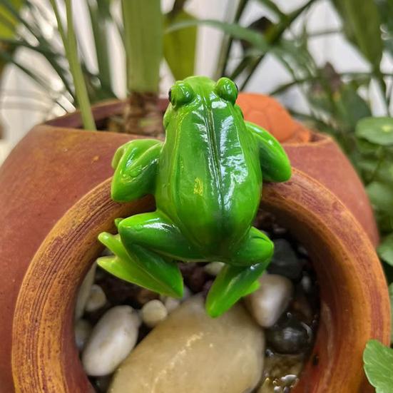 2 шт. Фигурка лягушки Кашпо Ваза Обниматель Платок Подвесная лягушка Смола Животное