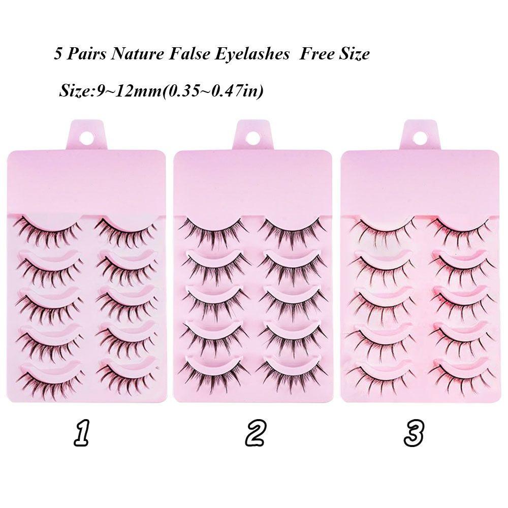 5 пар натуральных ресниц «рыбий хвост» в стиле манга, черные ресницы в стиле аниме, высококачественные накладные ресницы