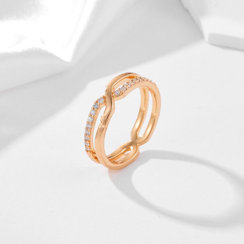 Классические женские кольца Kinel с натуральным цирконом, двухслойный дизайн, современные модные украшения