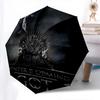 1pc Winter Is Coming Got Automatic Folding Umbrella - Compact 8-Rib Design, Durable Plastic & Iron1103L