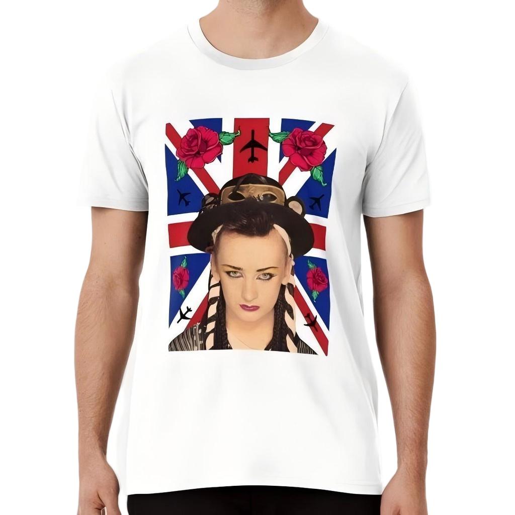 Boy George Union Jack & Roses Pop Art Graphic T-Shirt