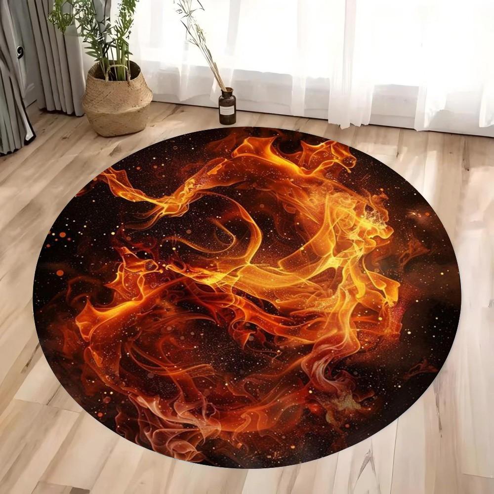 Round Rug – Vibrant Decorative Mat for Bedroom, Kids’ Playroom, Living Room or Under Chair