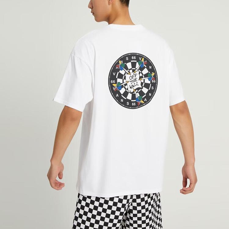 Vans Футболка мужская с принтом мишени для дартса SS Белая с круглым вырезом Умеренный прямой крой VN0008Z9WHT