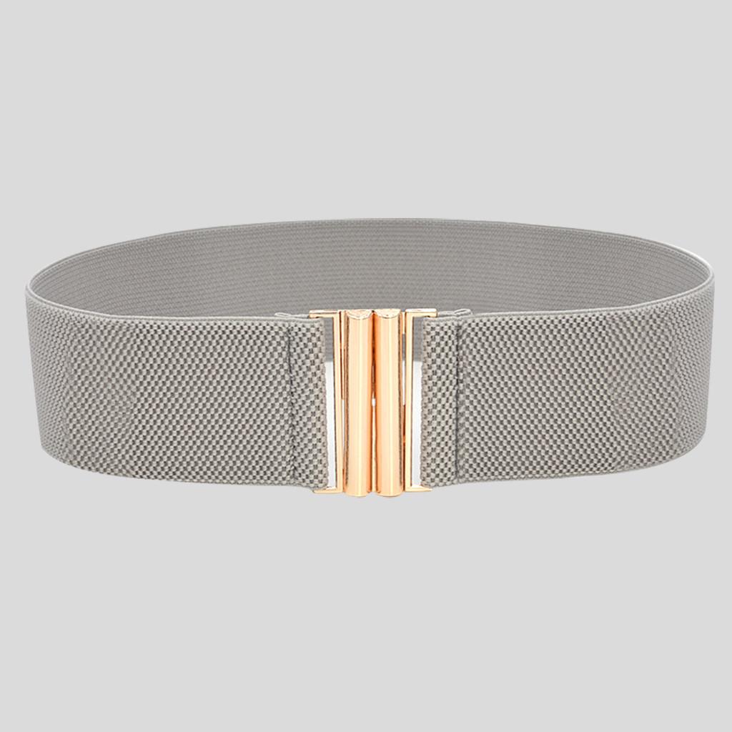 Fashion Lady Wide Belts Women Wide Elastic Belt Buckle Waist Dress Stretch