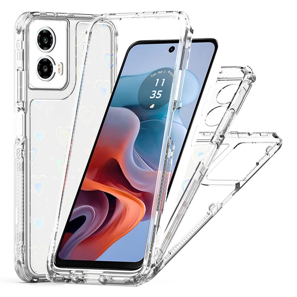 Чехол для Motorola Moto G34 5G с точными вырезами, прозрачный чехол из акрила и ТПУ для телефона с пленкой, напечатанной лазером