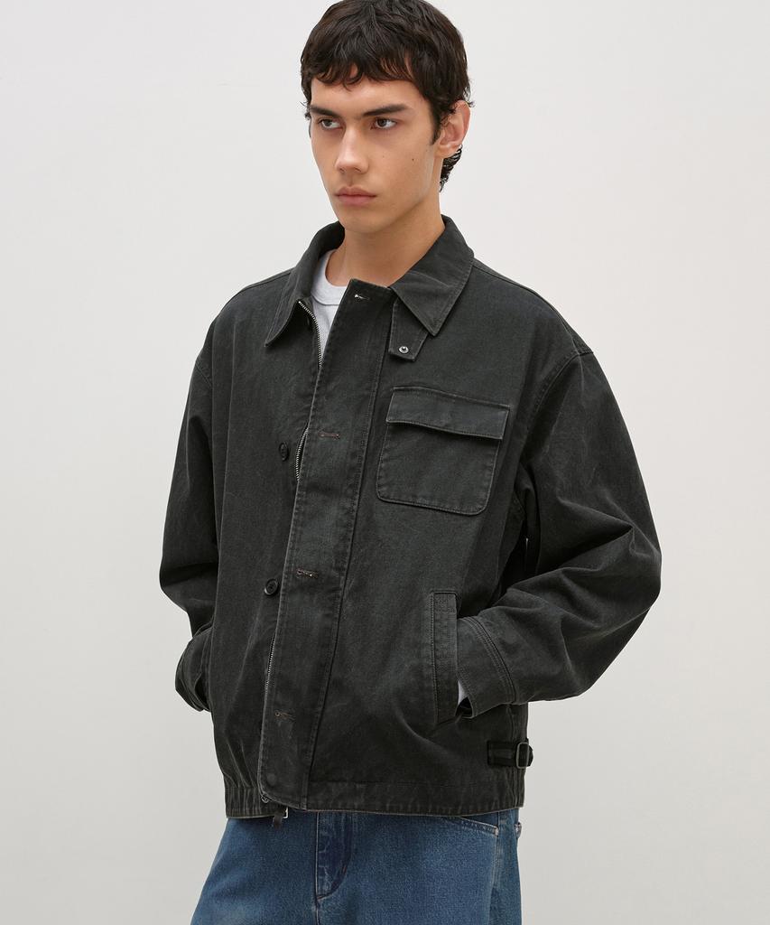 INSILENCE Vintage Washed Deck Jacket V2 Dark Grey