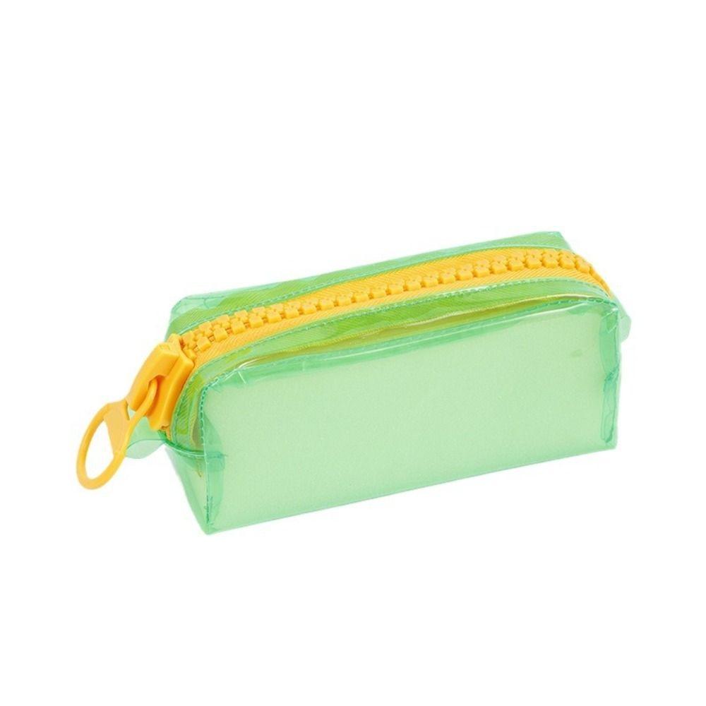 Large Capacity Zipper Transparent Pencil Case High Appearance Portable Makeup Pouch Children