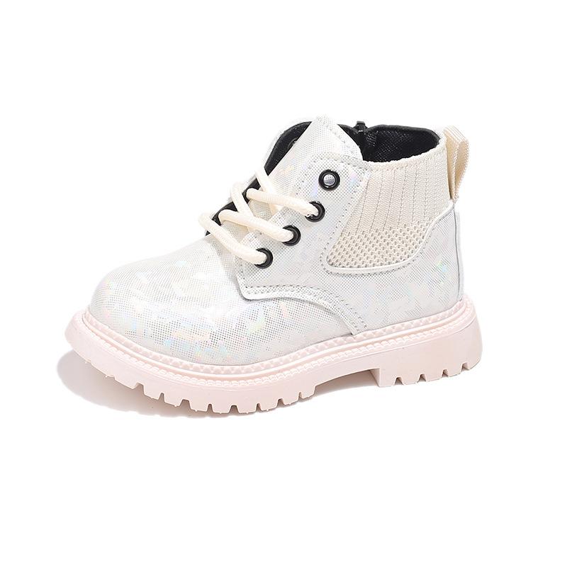 New autumn children's shoes, children's Martin boots, short boots for toddlers, waterproof, stylish shiny leather boots for boys and girls