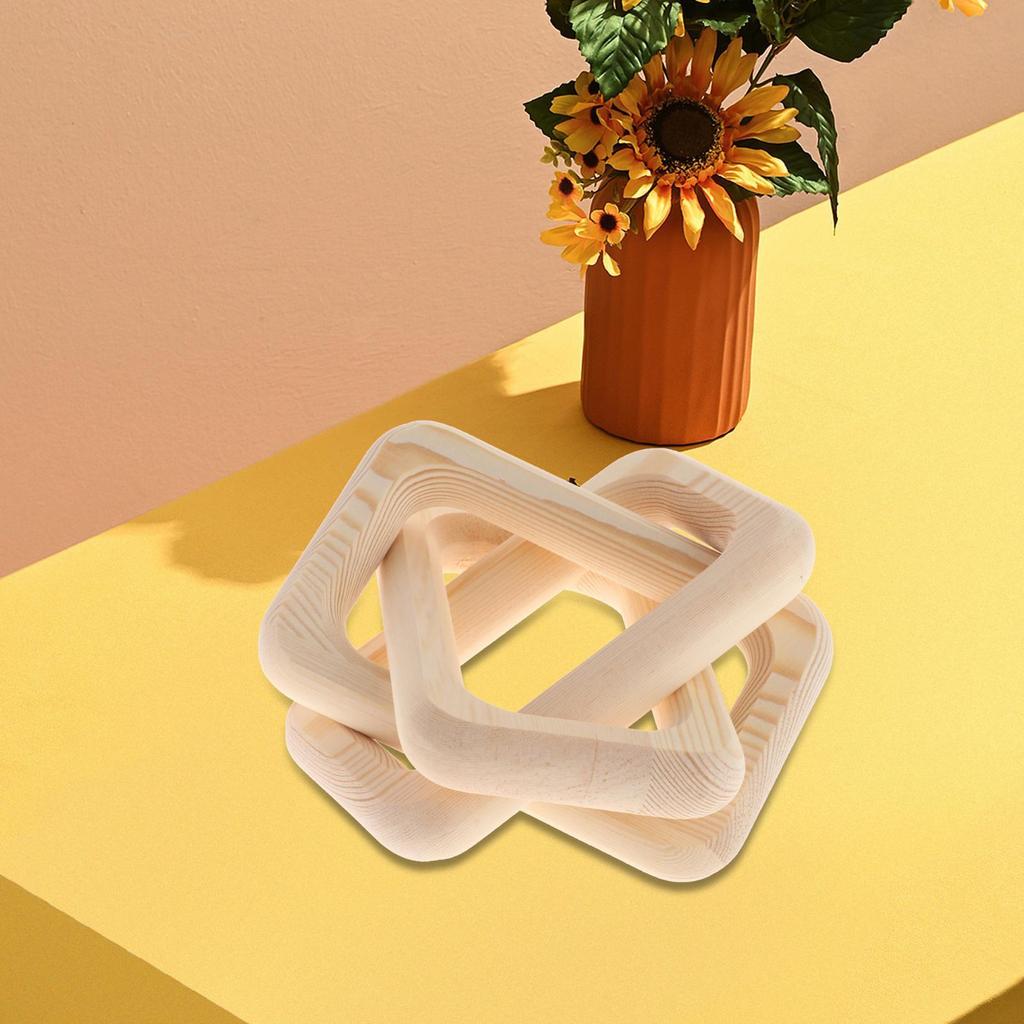 3 Link Wooden Chain Link Decor Rustic Wood Knot for Farmhouse Bedroom Table