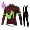 Red Movistar Winter Fleece Cycling Jersey Set Mountian Bike Wear Bicycle Clothes Ropa Maillot Ciclismo Hombre Racing Clothing