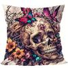 Home Decor Skull & Butterfly Floral Pattern Pillow Cover Pattern Cushion Cover Suitable for Sofa Bedroom Car Pillow Cover