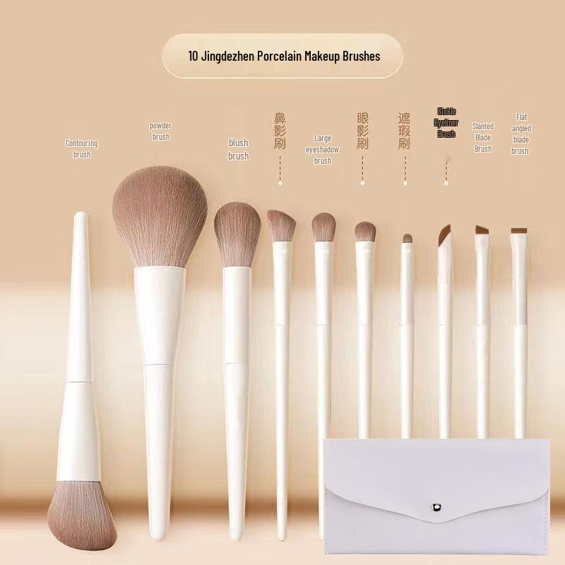 Набор из 12 кистей для макияжа для начинающих: Кисти с мягкой щетиной для теней, румян, пудры и контуринга