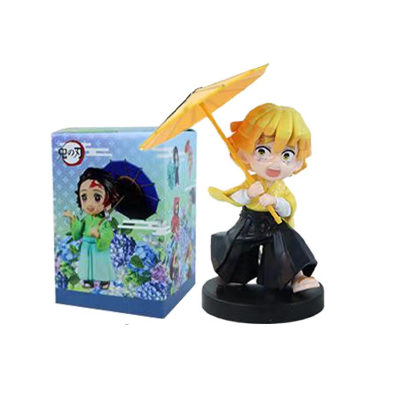 12 шт. Аниме Клинок, рассекающий демонов Танджиро Камадо Незуко Рождество Хэллоуин ПВХ слепой бокс мультяшная фигурка модель украшение подарок ребенку Случайный Загадочный Модный