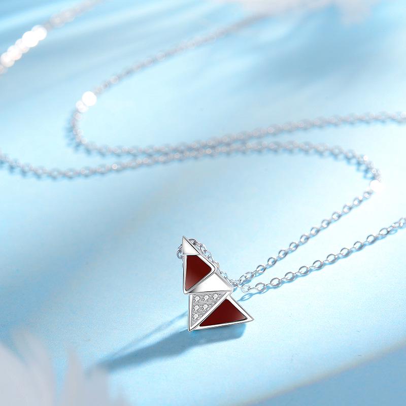 S925 Sterling Silver Christmas Tree Pendant Necklace - Elegant & Versatile Gift for Girlfriends