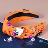 Блестящий ободок на Хэллоуин с кристаллами, стразами и жемчугом, элегантная повязка для волос для женщин, девушек, для фестивальной вечеринки