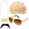 Costume Jewelry Set Synthetic Curly Hair Wigs Afro Wig Sunglasses Necklace For Adult Hip Hop Cosplay Party Accessories Hair Prop