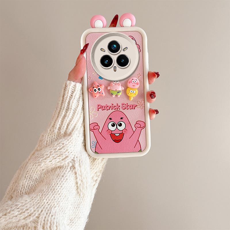 KEYSION Милый чехол с 3D-мультяшным рисунком в виде уха для Realme 14 Pro+ 5G с браслетом, силиконовый противоударный чехол для телефона OPPO Realme 14 Pro 5G