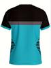 Trendy Men'S Short-Sleeve T-Shirt with a Round Neck And Striped Patchwork Design, Stylish And Comfortable for Casual Wear