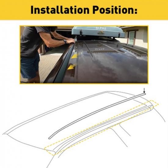 Для 2007- Toyota Tundra Cab) Crewmax (Комплект: Верхняя черная декоративная накладка на канал двойной крыши