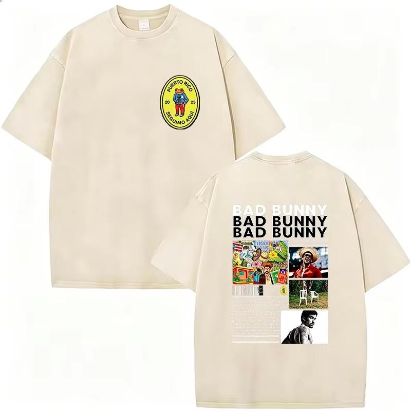 Хип-хоп Рэпер Bad Bunny Принт Обложки Альбома Футболка Debi Tirar Mas Fotos DTMF Стиранная Винтажная Футболка Мужская Женская Оверсайз Футболки
