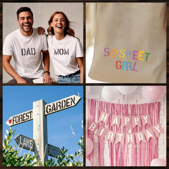 42 шт. Набор трафаретов для букв, многоцелевые символы, цифры, трафареты для поделок, многоразовые шаблоны алфавита, проекты для творчества своими руками