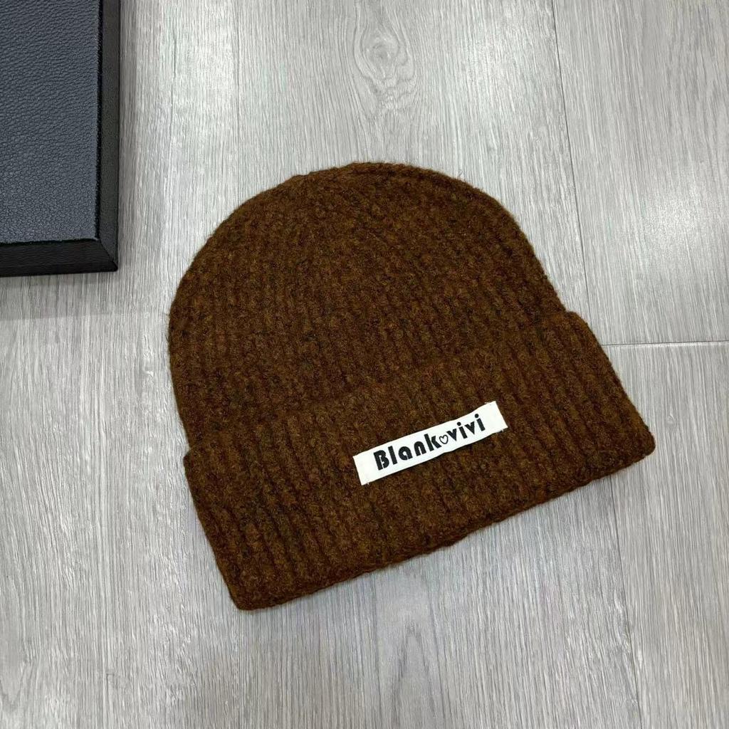 Новые модные и универсальные шапки-бини с длинными надписями для женщин на осень и зиму, шапка из шерсти, подчеркивающая лицо, для улицы, теплая вязаная шапка