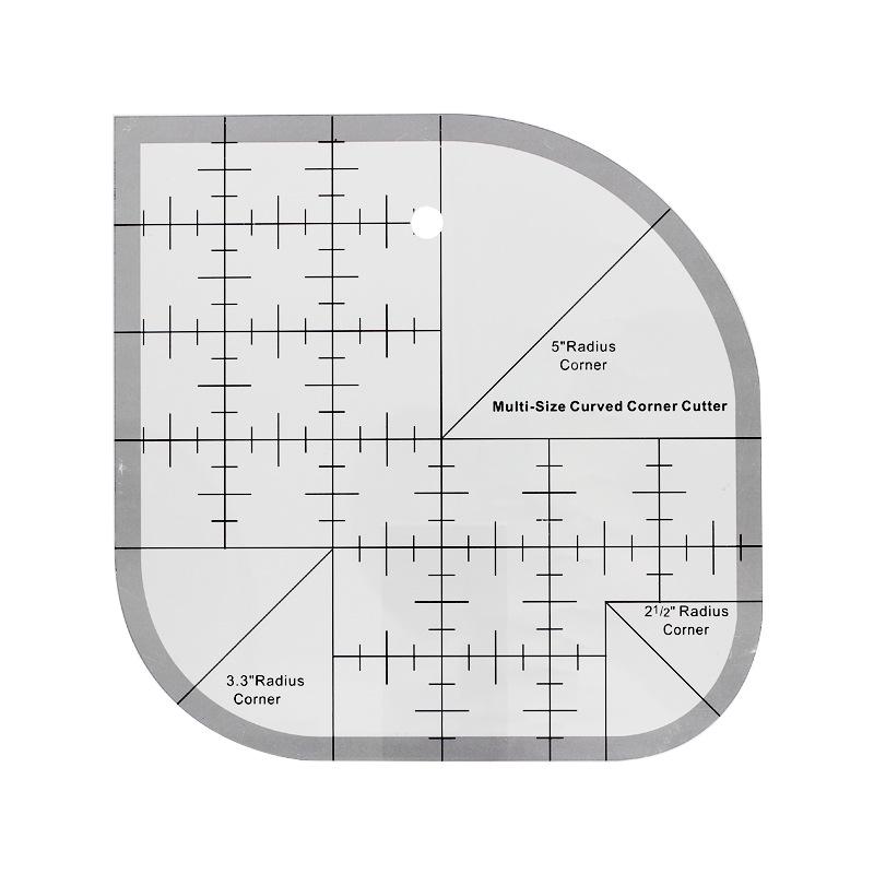 Многофункциональная нескользящая акриловая линейка для квилтинга с закругленным краем для самостоятельного шитья и пэчворка