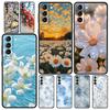 Чехол для телефона Samsung Galaxy S25 Edge S24 S23 S22 S21 Ultra S20 FE 5G S10 S10E S9 Plus Мягкий ТПУ Чехол Мягкий Бледный Маленький Цветок