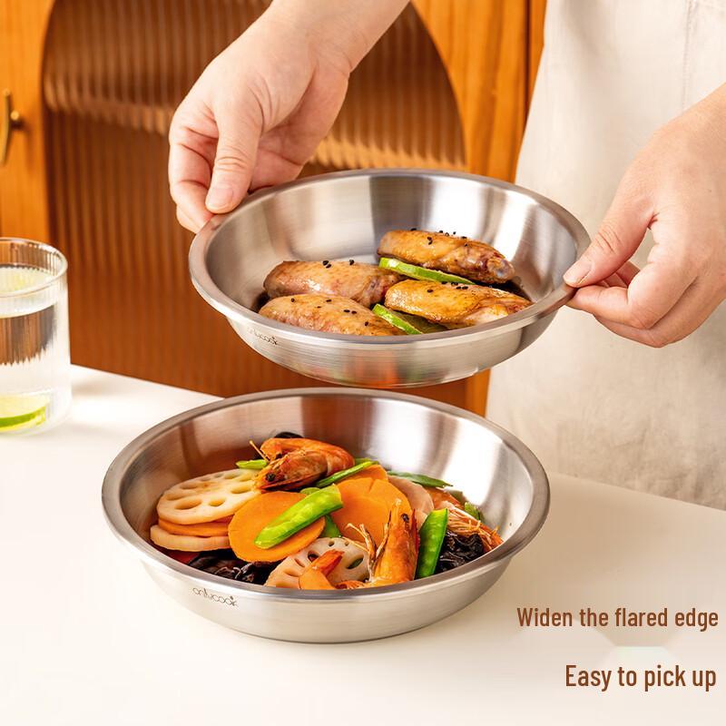 Onlycook Глубокая круглая тарелка из нержавеющей стали 316L, антибактериальная