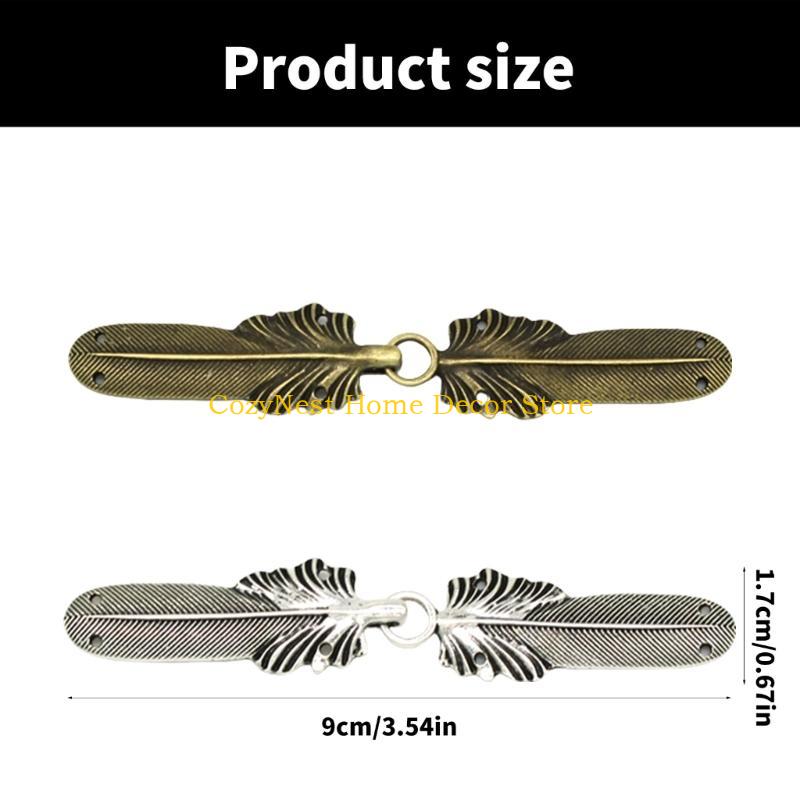 92MF Feathered Alloy Cardigan Button Antique Sweater Button Pin Sweater Shawl Fasteners Button for Cardigan Shawl Decoration