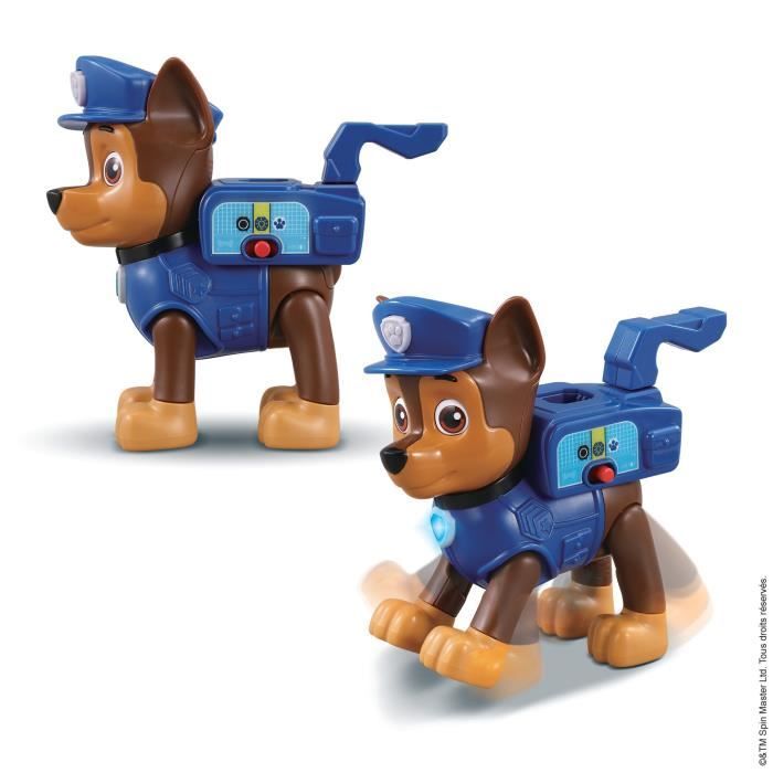 Figurine interactive VTECH Pat Patrouille - Chase avec accessoires de sauvetage pour enfants de 3 à 7 ans