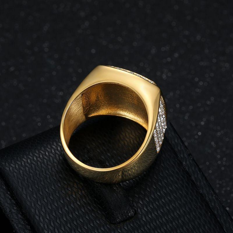 Модные мужские кольца в стиле хип-хоп, титановая сталь, вакуумное позолоченное кольцо с бриллиантами, кольцо на палец в стиле уличного панка, серебряные украшения властного рэпера