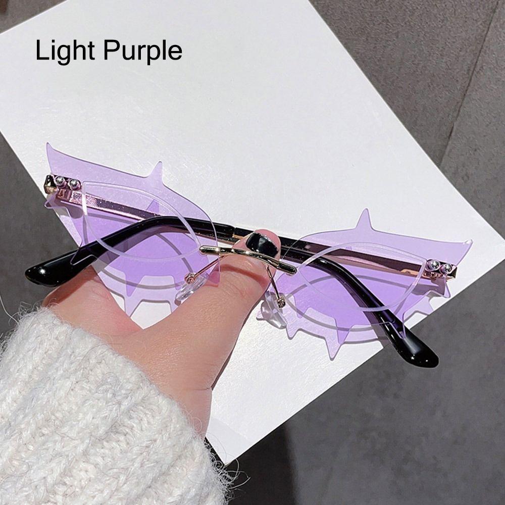 Солнцезащитные очки в стиле хип-хоп без оправы для вечеринок, винтажные солнцезащитные очки без оправы с тонированными линзами и шипами