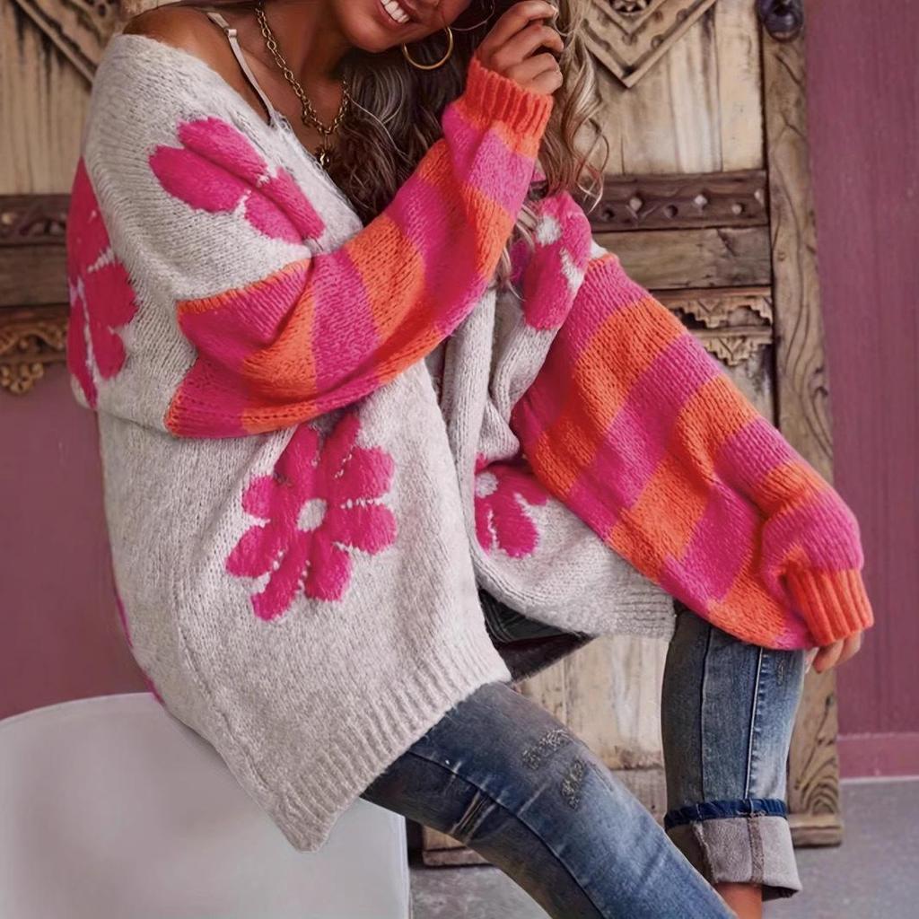 2024 Ethnic Style Floral Jacquard Cardigan Sweater