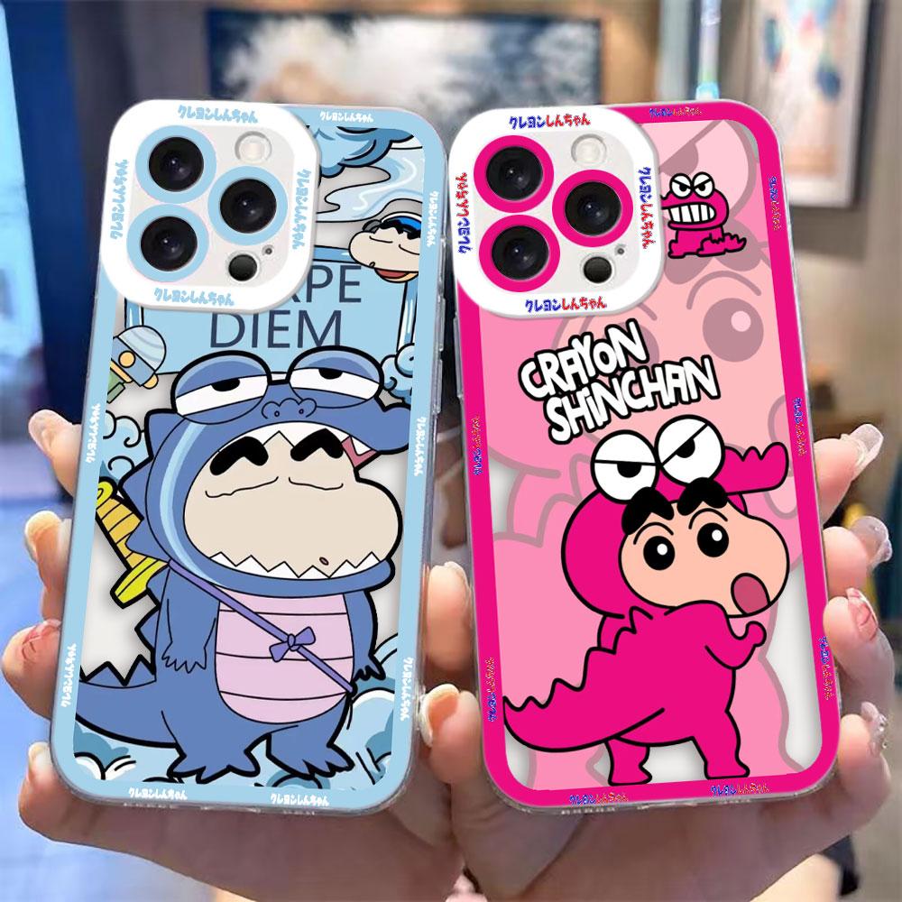 Мультяшный C-Crayon S-Shinchan Прозрачный чехол для телефона для Samsung A03S A03 A04 A05 A05S A06 A7 A12 A13 A14 A15 A16 NOTE 10 20 ULTRA Чехол