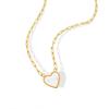 Корейский стиль Niche Design Sense White Sea Shell Peach Heart Ожерелье для женщин, титановая сталь с покрытием из настоящего золота 18 карат P929