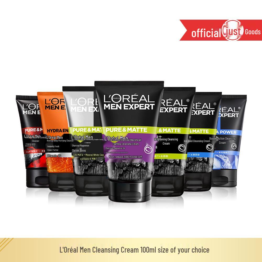 L'Oréal Men Очищающее средство с углем для контроля жирности 100 мл - Освежающий увлажняющий крем с вулканическим камнем