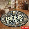 Beer Themed Pattern Round Rug Flannel Soft Floor Mat for Man Cave Bar Area Carpet Non Slip Durable Easy Clean Fun Home Decor