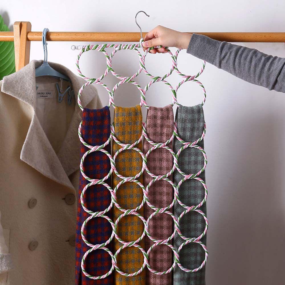 Hanging Folding Save Space Scarves Wardrobe Ties Display Rack Hanger Holder Storage Rack