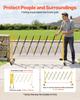 VEVOR Industrial Expandable Barricade, 3.82m Expandable Safety Barrier, Flaxible Mobile Barricade with Locking Casters