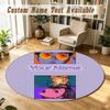 Dandadan Personalized Round Rug Support Custom Name, Soft Home Decor Mat