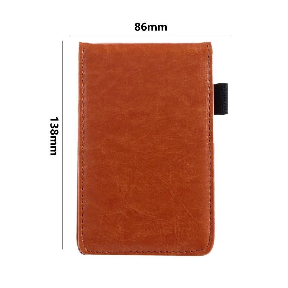 Leather Cover Pocket Notepad Lined Paper Business Memos Retro Portable Planner  Office Use