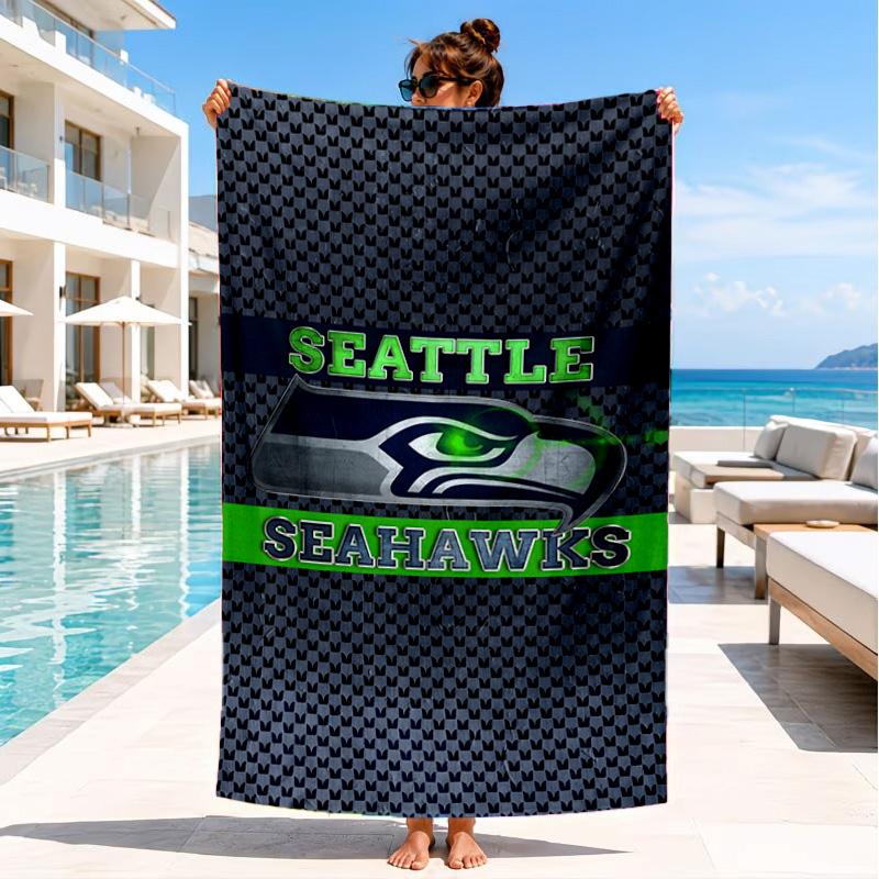 Seahawks Team Spirit Beach Towel, Quick-drying, Easy to Care for, Suitable for Both Fitness and Beach Vacations,Sports Essential
