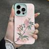 Чехол для телефона для iPhone 17e 16e Air 17 16 15 14 Plus 13 12 11 Pro Max Мягкий Защитный Элегантный Китайская Тушь Розовый Цветок Мягкий Чехол