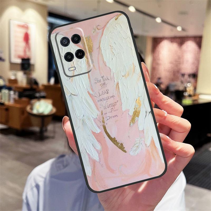 Чехол-пенал с крыльями ангела для Oppo A94 A54 A40 A60 A80 A98 A78 A18 A38 A58 A16 A76 A96 A17 A77 A74 A57S A15
