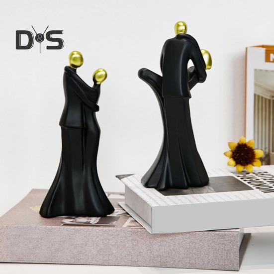Dancing Couple Statue Resin Abstract Couple Ornament Desktop Hugging Couple Sculpture for Bedroom Living Room Decor Wedding Gift