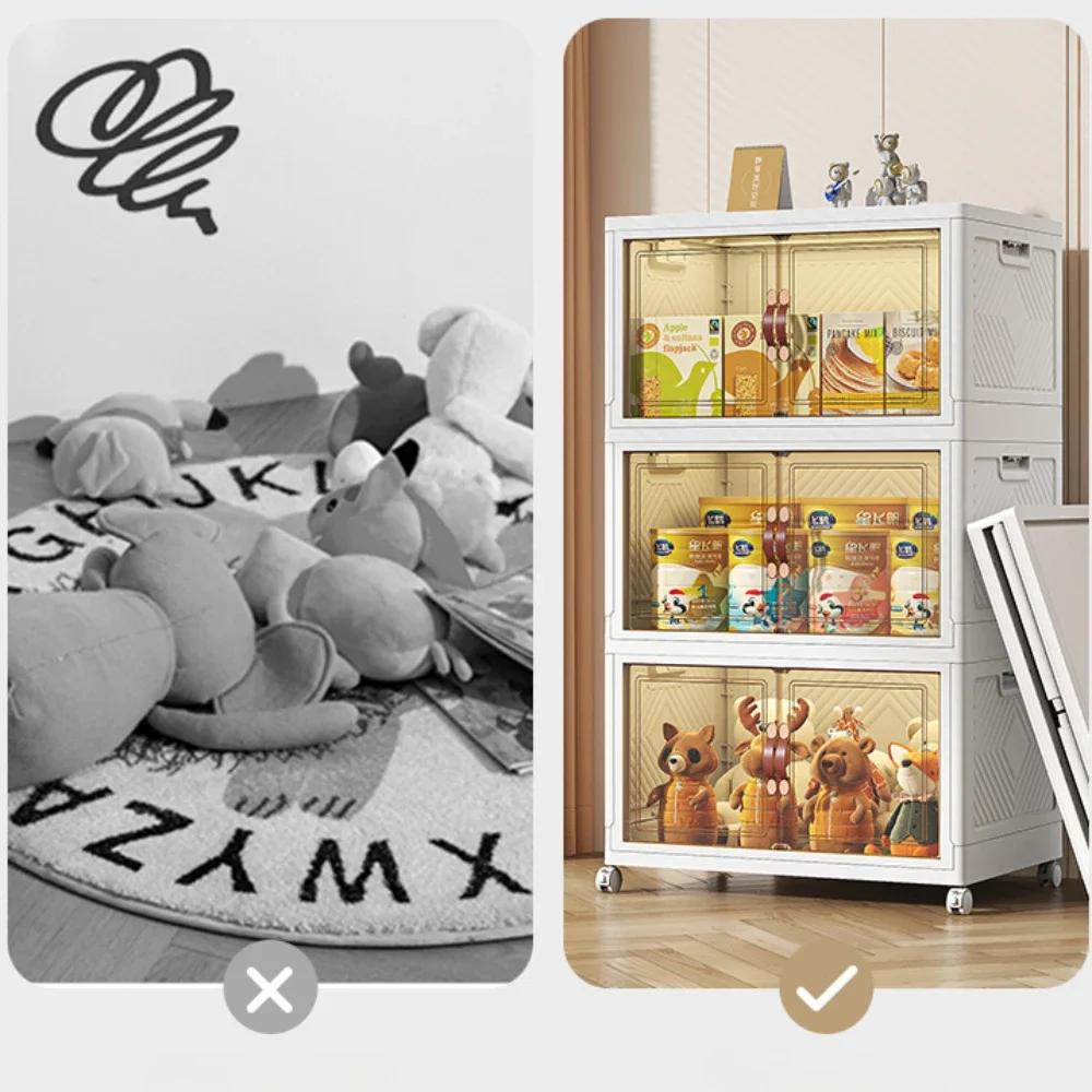 Напольные шкафы-контейнеры Пластиковые многофункциональные спальни многослойные складные ящики для хранения с колесами кухонные шкафы